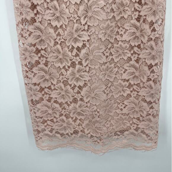 Enfocus Studio Lace Midi Dress Sz 4 Blush Cottage Castlecore High Neck Coquette - Picture 4 of 11